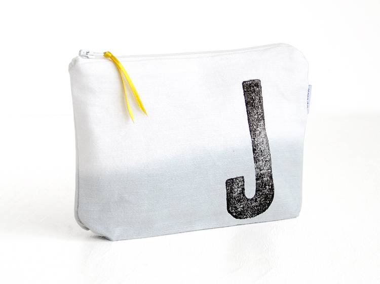 Renna Deluxe Schminktasche GRAU mit Monogramm personalisiert Lagerräumung
