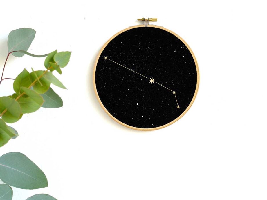 Renna Deluxe Widder Sternzeichen Bild im Stickrahmen Bis zu 50% Rabatt
