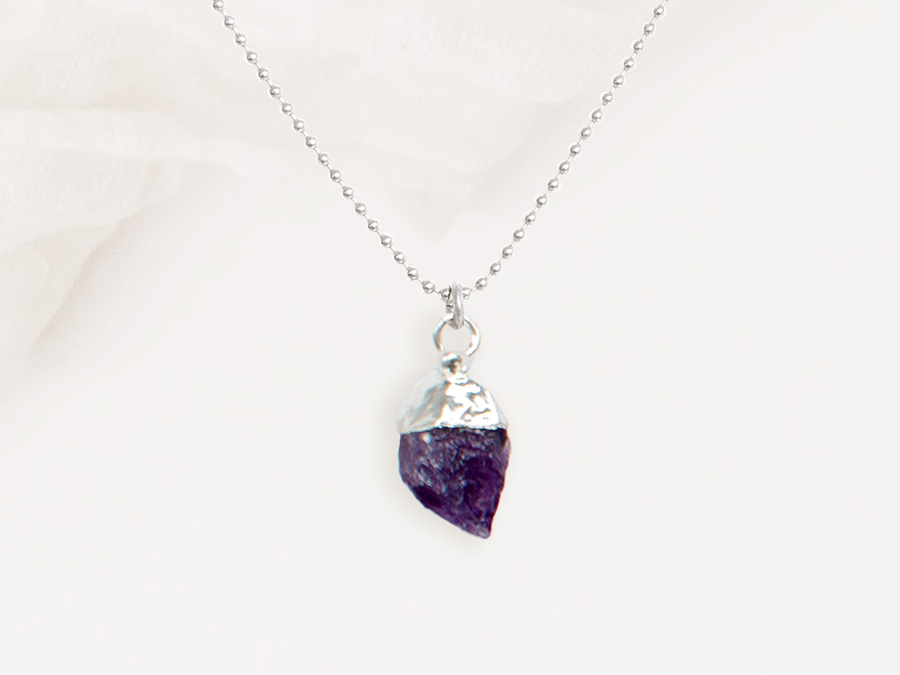 Renna Deluxe GEBURTSSTEIN Februar Kette Silber Im Verkauf