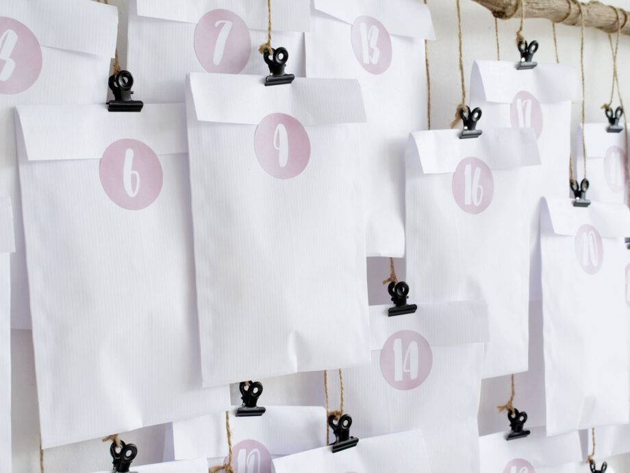 Renna Deluxe Adventskalender ROSA Handlettering Riesige Ersparnisse