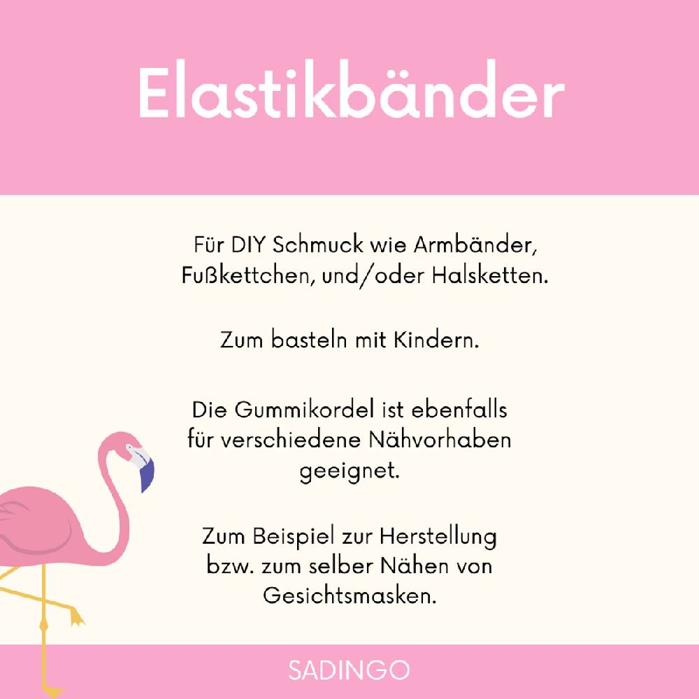 Sadingo Elastische Schnur Gummiband Band Armband zum Basteln Rabatt
