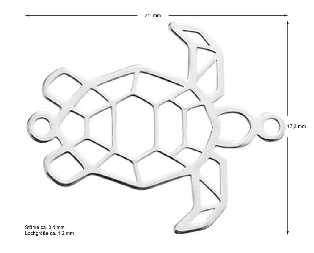 Sadingo Schmuckverbinder Schildkröte | 17,4 x 21 mm Valentinstagsangebot