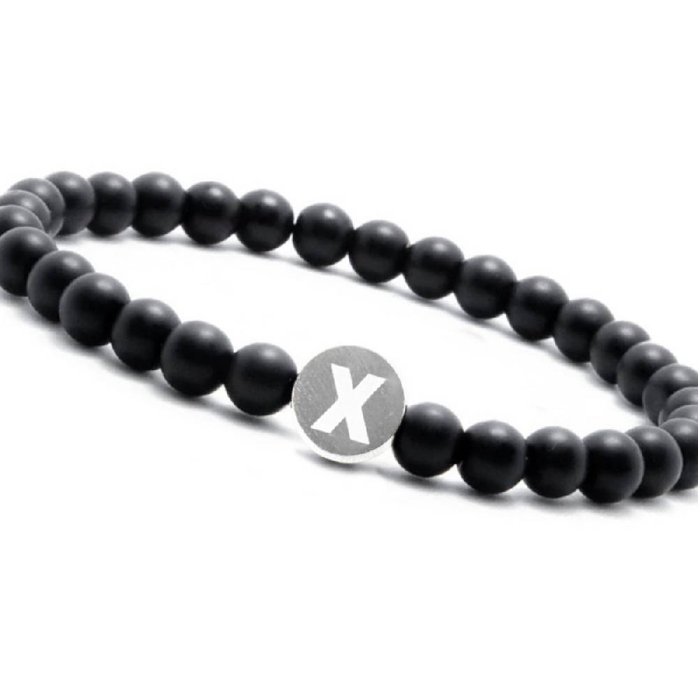 Sadingo Partnerarmband-Set aus schwarzen Natursteinperlen Exklusive Angebote
