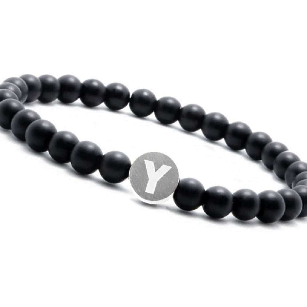 Sadingo Partnerarmband-Set aus schwarzen Natursteinperlen Exklusive Angebote