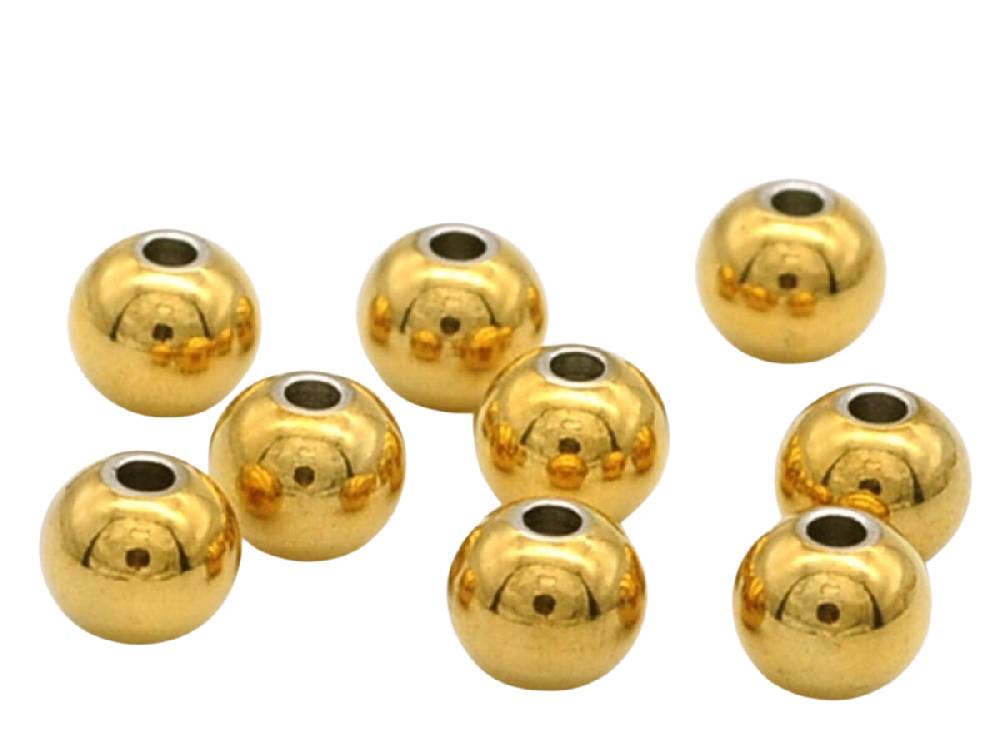 Sadingo Metallperlen | Edelstahl-Perlen, 6mm, 10 Stück Saisonale Angebote