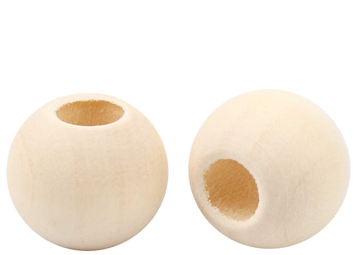 Sadingo Holzperlen Natur mit Loch, 10mm bis 20mm Tiefpreis