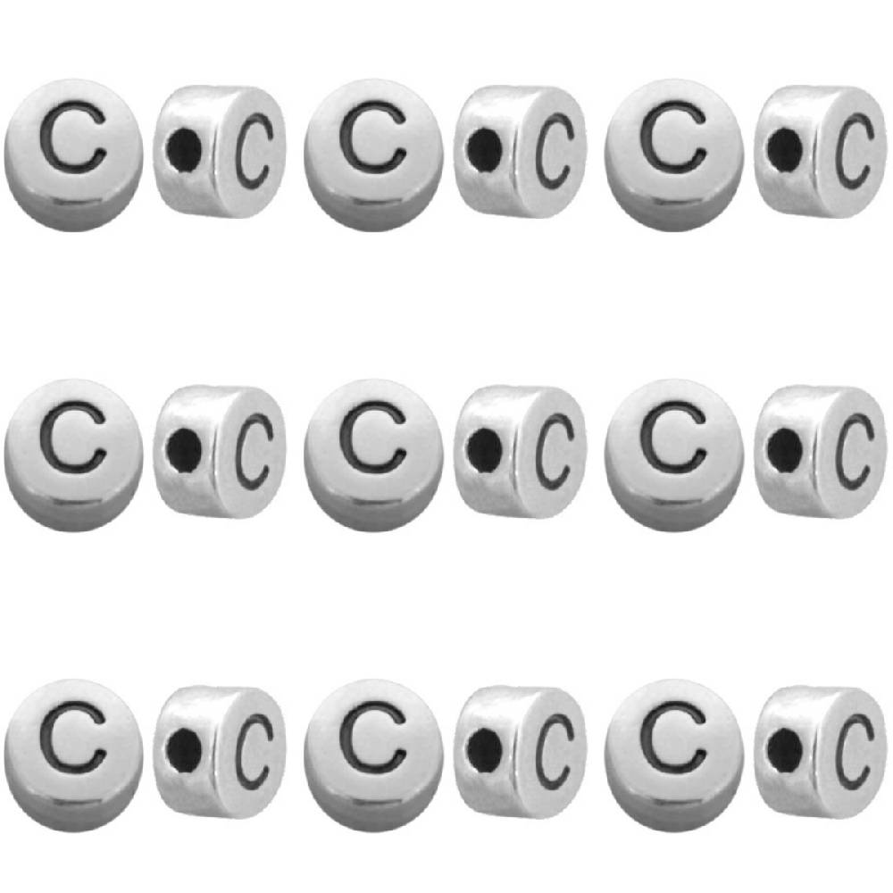 Sadingo Buchstabenperlen Set Metall silber, Bastelbedarf Letzte 3 Tage