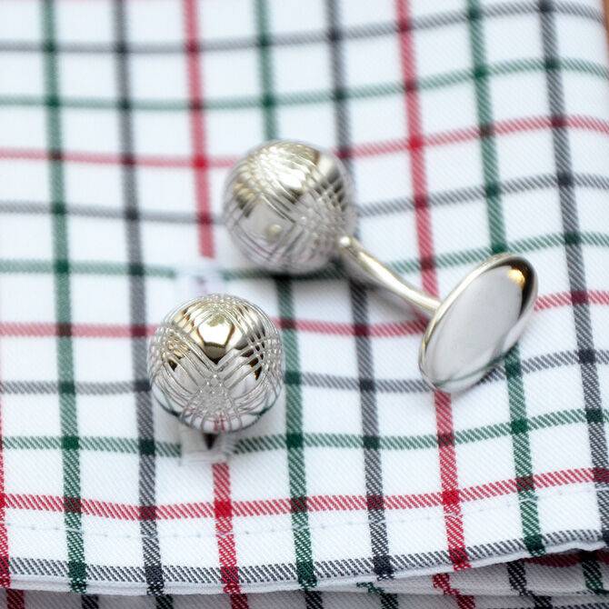 SchwesterSchwester Manschettenknöpfe Silber Boule-Kugel 50% Rabatt mit kostenlosem Versand