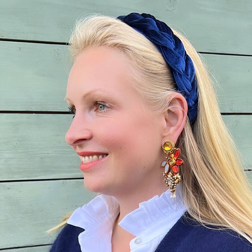 SchwesterSchwester Große Soutache-Ohrringe in Gold, Champagner und Braun Sonderangebot