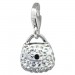 Silberdream SilberDream Glitzer Charm Tasche klein weiß Zirkonia Kristalle GSC558W Discount Store für neue Produkte