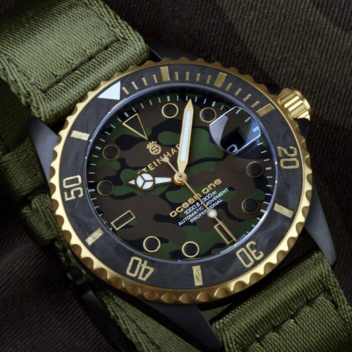Steinhart Ocean 39 black MILITARY Camouflage Taucheruhr Riesige Ersparnisse