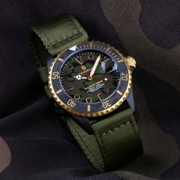 Steinhart Ocean 39 black MILITARY Camouflage Taucheruhr Riesige Ersparnisse
