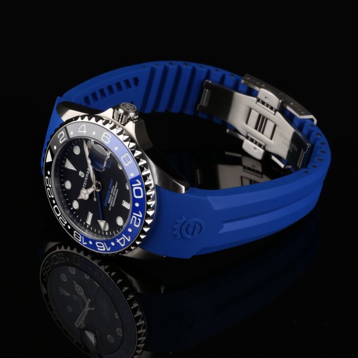 Steinhart Kautschukband blau 20x16 mm für Ocean 39 mit Schließe Stahl Cyber Monday
