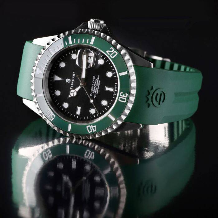 Steinhart Kautschukband grün 22x18 mm für Ocean 42 und Ocean 44 mit Schließe Stahl Rabatte dieses Monats